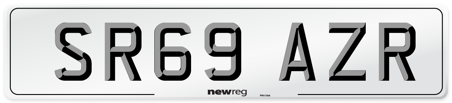 SR69 AZR Number Plate from New Reg